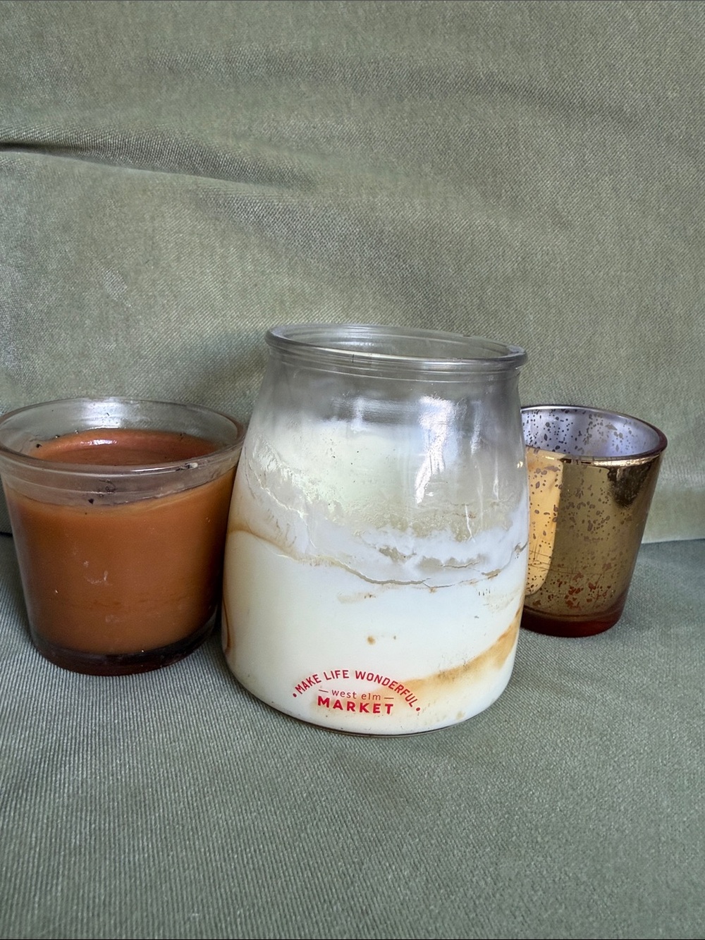🗽❤️Assorted Candles -West Elm Market Cream Marble Glass Candle Jar